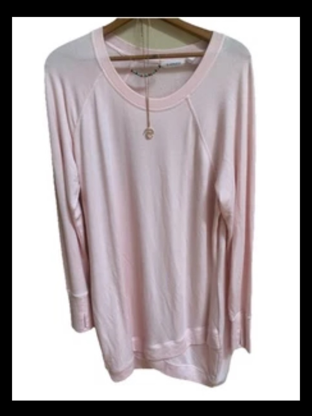 Athleta Light Pink Modal Layered Hem Sweater Knee Length Dress Large Petite NWOT